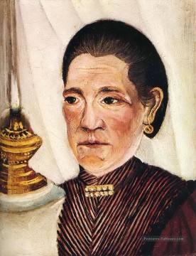 portrait Tableau Peinture - Portrait de Joséphine l’artiste s seconde femme 1903 Henri Rousseau post impressionnisme Naive primitivisme